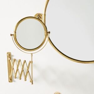 Gold Wall-Mounted Accordion Mirror